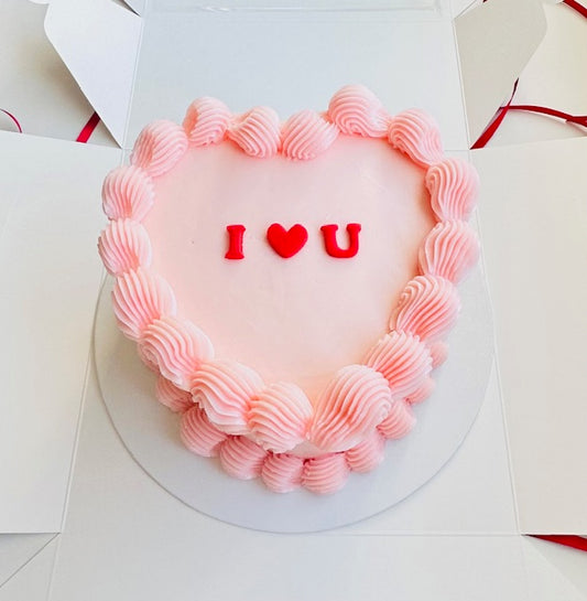 Vintage Heart Cakes with Fondant Message